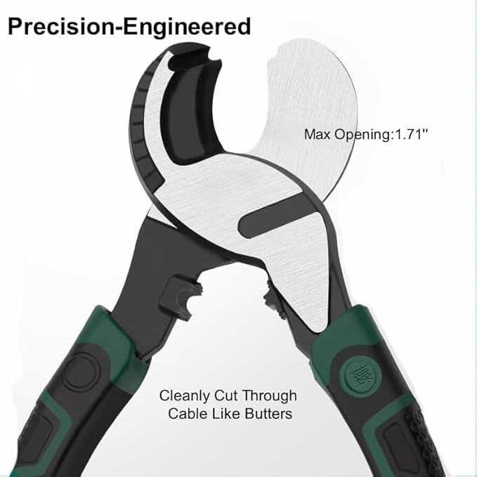 Wire Cutter Heavy Duty 10 Inch High Leverage Wire Cable Cutter Pliers Tool for Aluminum, Copper, Wire, Communications Cable
