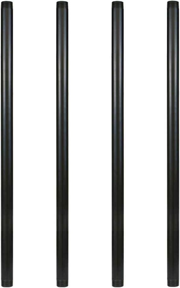 GeilSpace 1" × 48" Pre-Cut Black Metal Pipe, Industrial Steel Fits Standard One Inch Black Threaded Pipes and Fittings - Vintage DIY Industrial Shelving (1" × 48")