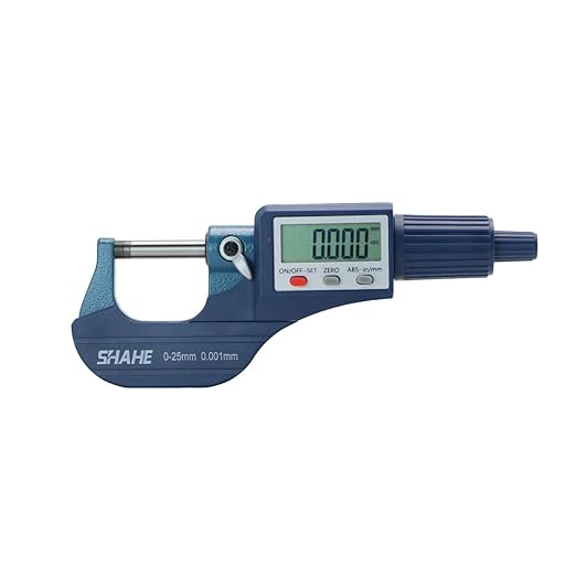 SHAHE Digital Micrometer 0-25mm / 0-1" Metric & Inch, 0.00005" Resolution, 0.0001" Accuracy