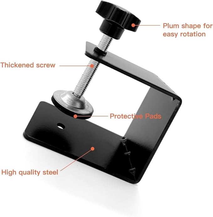 Drawer Front Installation Clamps, Cold-Rolled C Clamps for Woodworking, Door Installation Tools and Cabinet Tools with Protective Pads(2Pcs)
