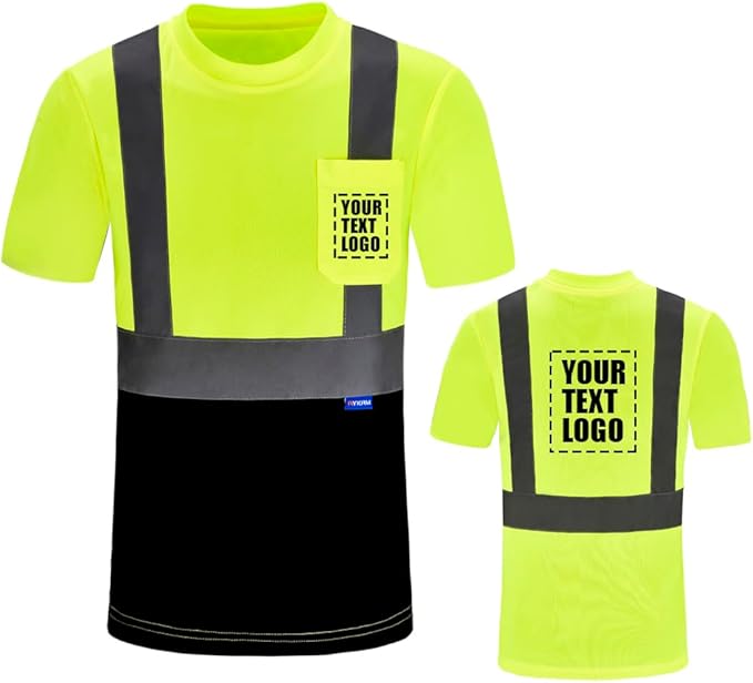 AYKRM Safety T Shirt Reflective High Visibility hi vis Long Sleeve T Shirt (XS-6XL)