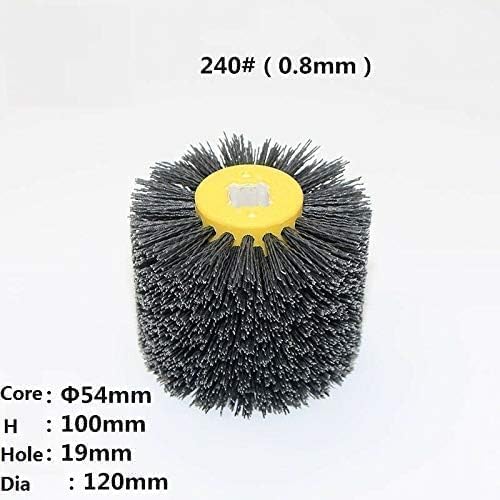 SIGNI Abrasive Nylon Drawing Wheel Drum Burnishing Polishing Brush for Wood Furniture Floor Polishing 120X100mm 240 Grit 1pack