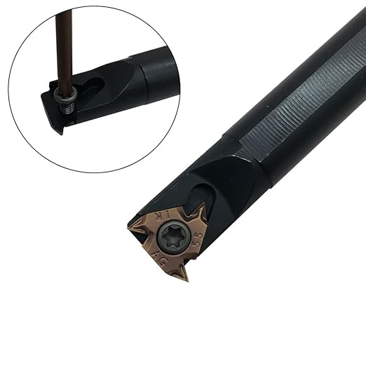 Lather Threading Tool Bit Set External Internal Threading Boring Bars Turning Tool Holders with 11IR AG60 16ER 16IR AG60 Carbide Threading Inserts (2pcs Boring Bars + 16ER IR AG55)