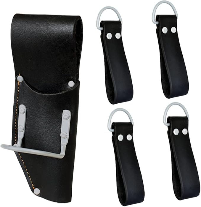 Daisy Leather PRO DL-101 Oil tanned Premium 25 pockets Heavy duty Tool Belt, Carpenter belt Pouch for Construction, Carpenter, Craftsman and Electricians workers, Black, X-Large