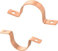 2-Pack EFIELD 2-Inch Copper Pipe Straps, Two-Hole Clamp Mount, Copper Made, (COPPER129)