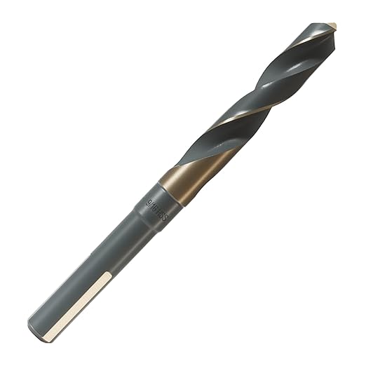 COMOWARE 9/16" Reduced Shank Drill Bit, HSS M2, Black & Gold Drill Bit with 3-Flat 1/2" Shank, 135° Split Point, Metal Drills Bits for Steel/Aluminum/Iron/Plastic/Wood, for Electricians & DIY