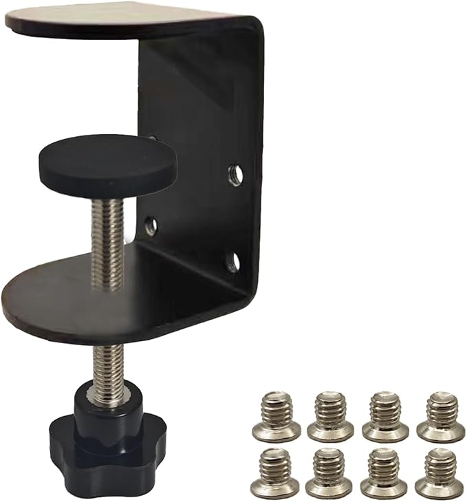 Small C Clamps 2 Inch with 4 Small Holes in the Back, 2-Pack Adjustable Desk C-Clamp for Range 0.39"~2", Versatile Clamp for Brake, Parts Assembly, Fastening, Welding, Woodwork, Metal Work