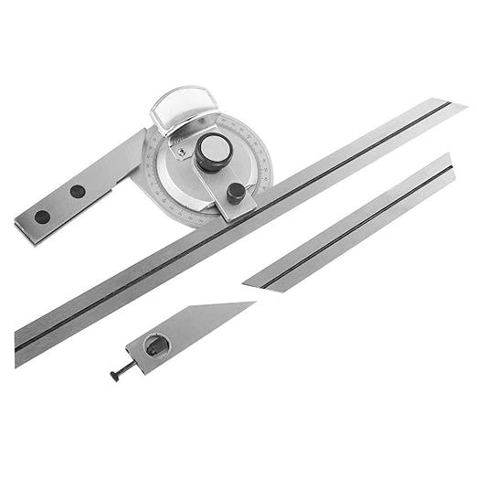 360 Degree Steel Universal Bevel Protractor Angle Finder Measuring Ruler Magnifying Glass Ruler Tool,Precision Angle Measuring