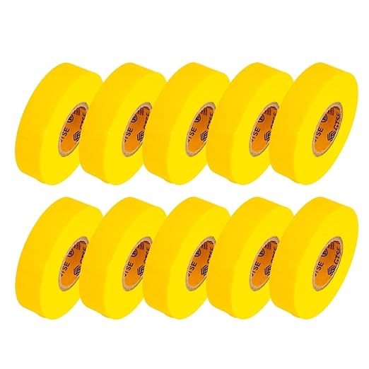 GTSE Yellow Electrical Tape, 240 Rolls Bulk Box – Waterproof, Industrial Grade Vinyl, 3/4 in x 66ft– Strong Self-Adhesive PVC Electric Tape for Wire Insulation, 7 Mil, 600V – UL/CSA Listed
