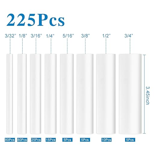 XHF UL Listed 225 Pcs 3:1 Waterproof White Heat Shrink Tubing Kit Marine Grade Adhesive Lined Heat Shrink Tube, Insulation Sealing Oil-Proof Wear-Resistant