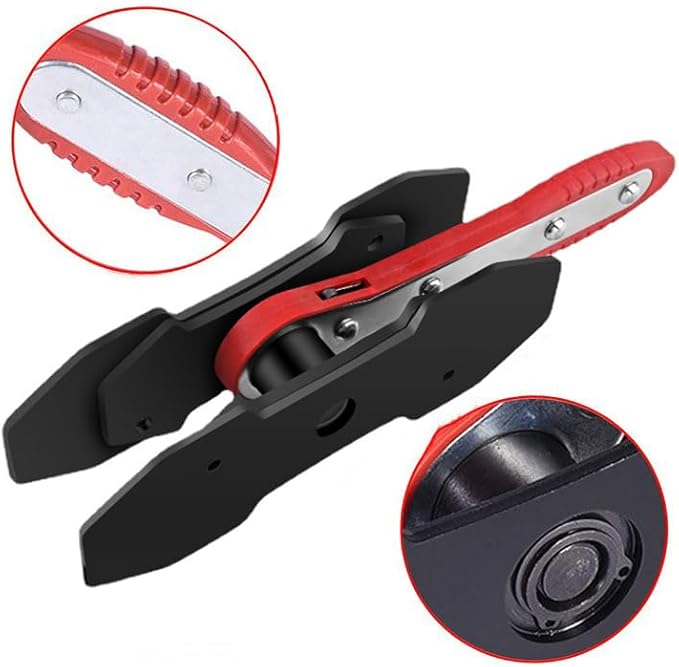 Brake Caliper Press, Caliper Piston Spreader, Brake Tools,Brake Caliper Piston, Brake Caliper Press Ratchet with 2 Extra pcs Steel Plates, Red