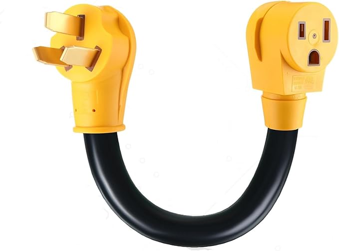 50A Welder Adapter Cord, NEMA 10-50P to 6-50R, 1ft Heavy Duty 8AWG STW for Plasma Cutters & Welders | 3-Prong Range/Stove to Welder Converter | Heat-Resistant, Ergonomic Grip