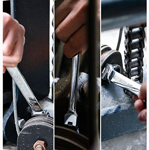 8pcs Flexible Ratchet Wrenches Set SAE 5/16” to 3/4“ Inch Standard Spanners Gear Ring Ratcheting Combination Flexi Wrench Kit Flex Flexible Head