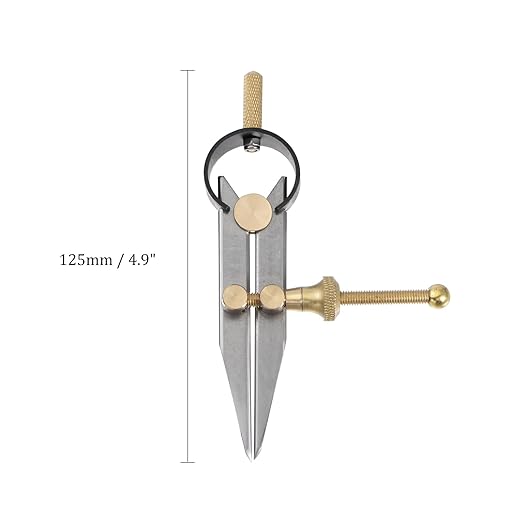 Spring Joint Caliper - [3 Inch] Carbon Steel Spring Divider Caliper with Brass Fulcrum for Metalworking Drawing Use, Flat Leg