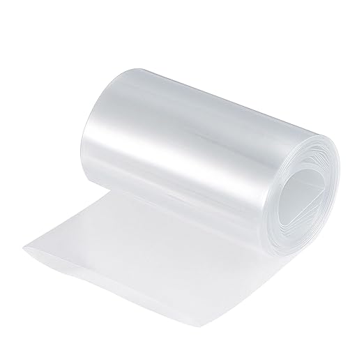 MECCANIXITY Battery Wrap PVC Heat Shrink Tubing 50mm Dia 80mm Flat 10 Feet(3meters) Clear Good Insulation for Battery Pack