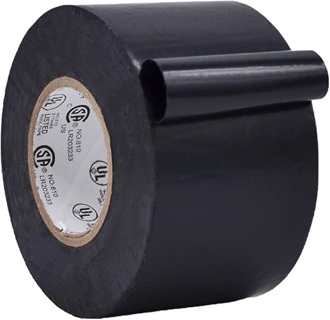WOD ETC766 Professional Grade General Purpose Black Electrical Tape UL/CSA Listed core. Vinyl Rubber Adhesive Electrical Tape: 2 inch X 66 ft. - Use at No More Than 600V & 176F (Pack of 1)