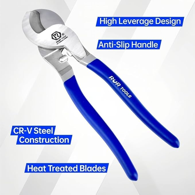 10.5 inch Cable Cutters for Steel - Wire Cutters for Hard Wire Ropes,Industrial Strength,Comfort Grip Handle,Ideal for Firefighter Tools (10.5-inch)