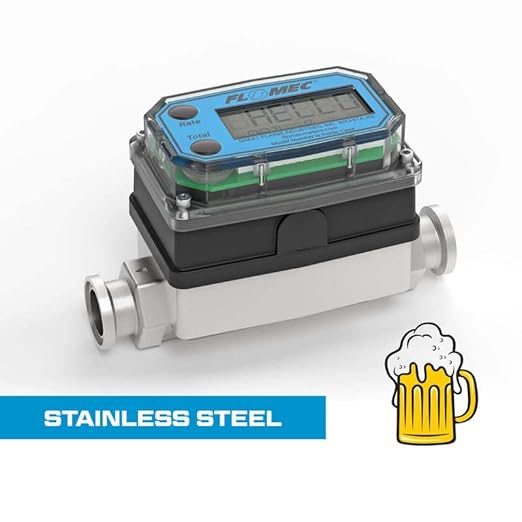 G2 Series, Turbine, High-Temperature Brew Meter, 1/2 Inch Pipe Size, 3/4 Inch Tri-Clamp Fitting G2S05TH9GMX