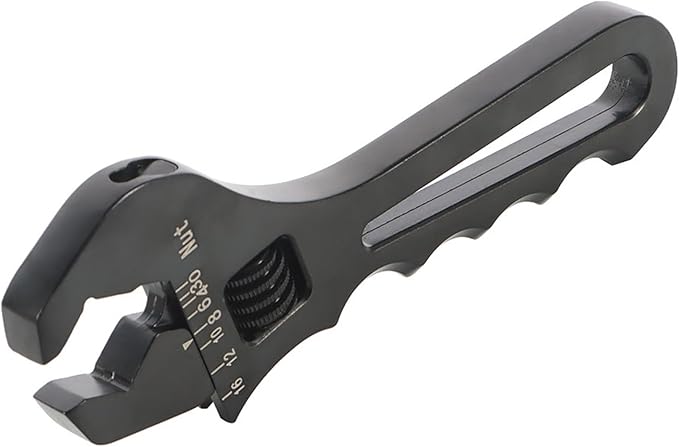 WFLNHB 3AN-16AN Adjustable Wrench Aluminum Tool Spanner for Hose End Fitting Black