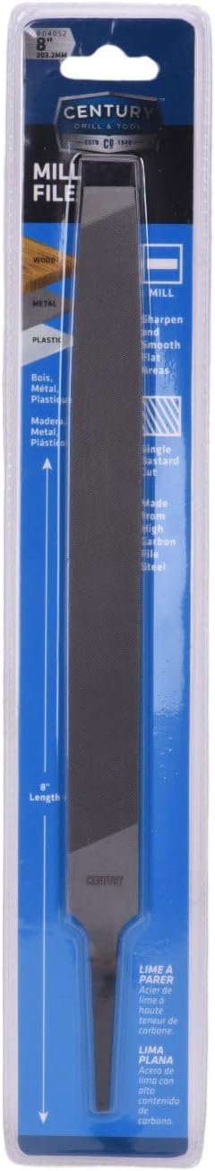 Century Drill & Tool 4052 Mill Bastard Hand File, 8"