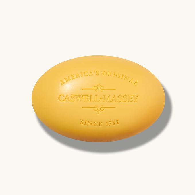 Caswell-Massey Verbena Natural Bar Soap, Bright Citrus Scent, Moisturizing Triple-Milled Body Soap for Men & Women, Plant-Based Formula with Essential Oils, for All Skin Types, Made in USA, 5.8 oz