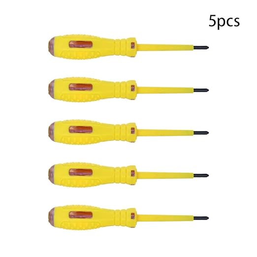 Fielect 5pcs Circuit Tester, Voltage Tester Pen Screwdriver Electric Test Detector, Phillips Screwdriver Test Pencil 100-500V