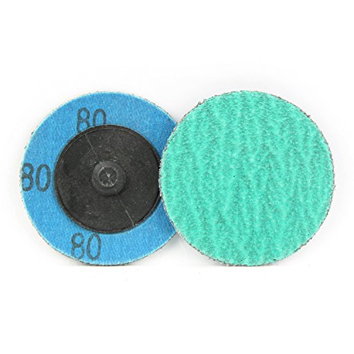 BHA Green Zirconia with Grind Aid Quick Change Sanding Discs Type R Male Roll On, 2" (80 Grit) - 25 Pack