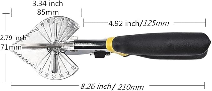 Szhdx Multifunctional Shears,Multi Angle Miter Shear Cutter Hand Tools，Multi Angle Miter Shear Cutter Cuts 45 to 135 Degree Miter Snips Cutting Tool, for Cutting Soft Wood, Plastic, PVC, etc