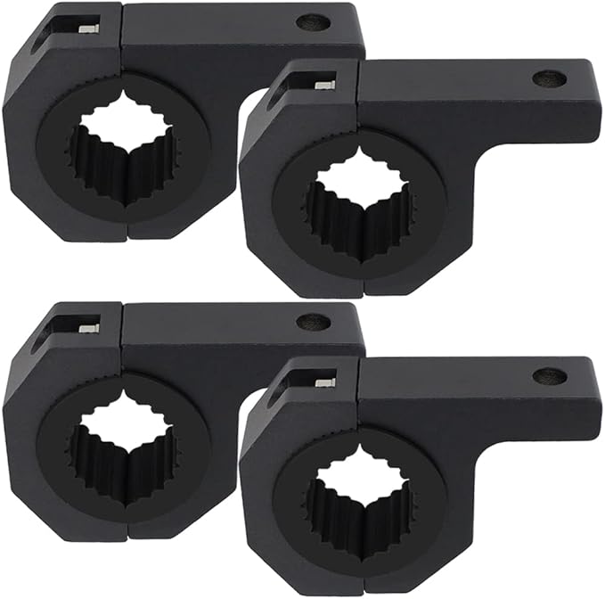 Universal Bull Bar Clamp Mounting Kit-4PCS Heavy Duty LED Light Bar Brackets for 1.38"/1.5"/1.57"/1.77"/1.97" Tubes, Fits Roof Roll Cage, Bumper, Off-Road Driving Lights