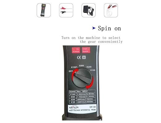 PINTECH High Voltage Differential Active Probe 7000V, 50MHz, 200X/500X/1000X Attenuation Rate Oscilloscope Probe DP-50