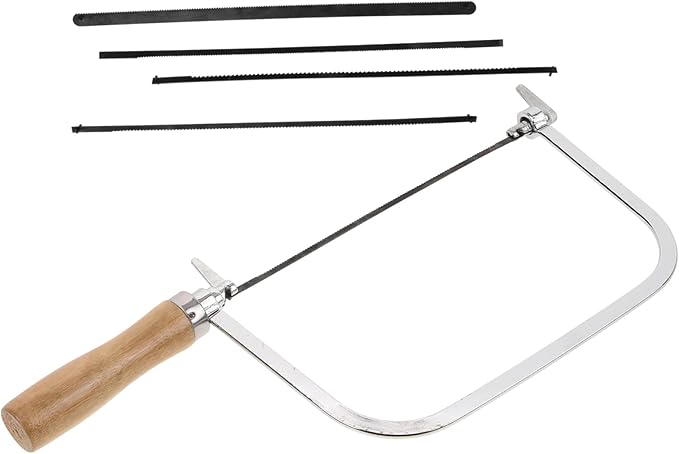 Coping Saw Coping Frame and 4 Replacement Blades Hand Carving Saw Hand Woodworking Tool