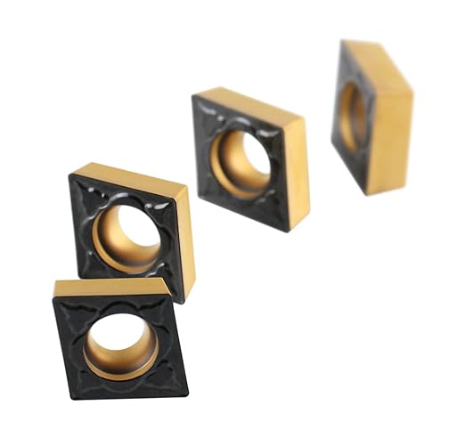 Accusize Industrial Tools Ccmt32.51-P3 Cvd Coated Carbide Inserts, 10 Pcs/Box, Black and Yellow, 2200-1014