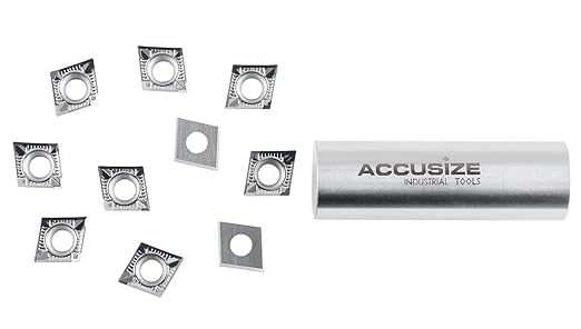 Accusize Industrial Tools Ccgt32.51-Ak-H01 Uncoating Carbide Inserts, 10 Pcs, for Machining Aluminum, Akh01x10