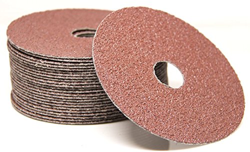 Benchmark Abrasives 4 1/2 Inch Sanding Discs Aluminum Oxide Resin Fiber Grinding Disc for Grinding, Stripping on Wood, Fiberglass, Metal, 7/8" Arbor Angle Grinder Sanding Disc, 25 Pack - 24 Grit