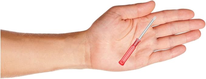 5PCS Mini Phillips Screwdriver, 2.5mm Cross Head with Red Non-slip Handle for Small Appliances, 2.56"(65mm) Total Length, Non-magnetic