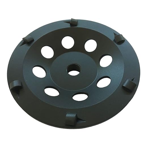 7" PCD Grinding Wheel for Epoxy, Glue, Mastic and Paint, 6 PCD Segments, 5/8"-11 Threaded Arbor