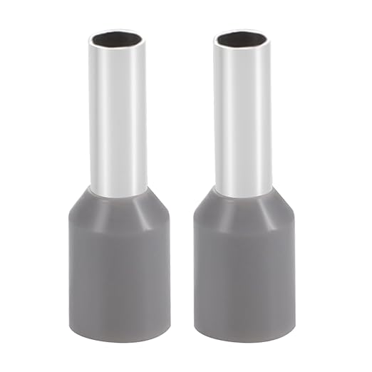 XHF 500 PCS AWG 12/4.0mm² Wire Ferrules Insulated Copper Crimp Connectors, Crimp Pin Cord End Terminals Grey