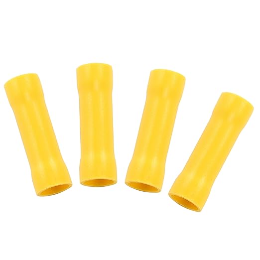 Hordion 120pcs 12-10 AWG Butt Splice Connectors, Yellow Butt Connectors Crimp Insulated Electrical Straight Wire Terminals