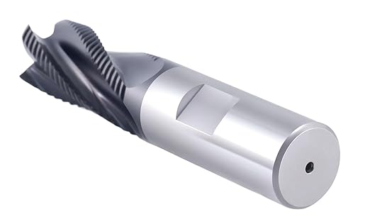 Accusize Industrial Tools 3/4'' Fine Tooth M42 8% Cobalt Tialn Roughing End Mill, 3/4'' Shk Dia, 1-5/8'' Flute Length, 3-3/4'' Oal, 4 Flute, 1104-0034