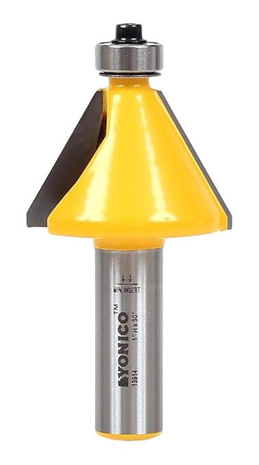 YONICO Router Bits Bevel Edge Forming 30 Degree 1/2-Inch Shank 13914