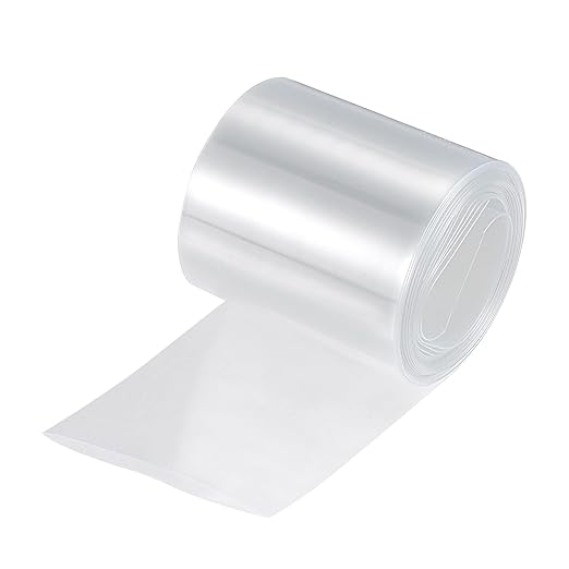 MECCANIXITY Battery Wrap PVC Heat Shrink Tubing 32mm Dia 50mm Flat 10 Feet(3meters) Clear Good Insulation for Battery Pack