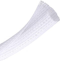 CrocSee 10ft - 1/4 inch Braided Cable Management Sleeve Cord Protector - Self-Wrapping Split Wire Loom for TV/Computer/Home Theater/Engine Bay - White