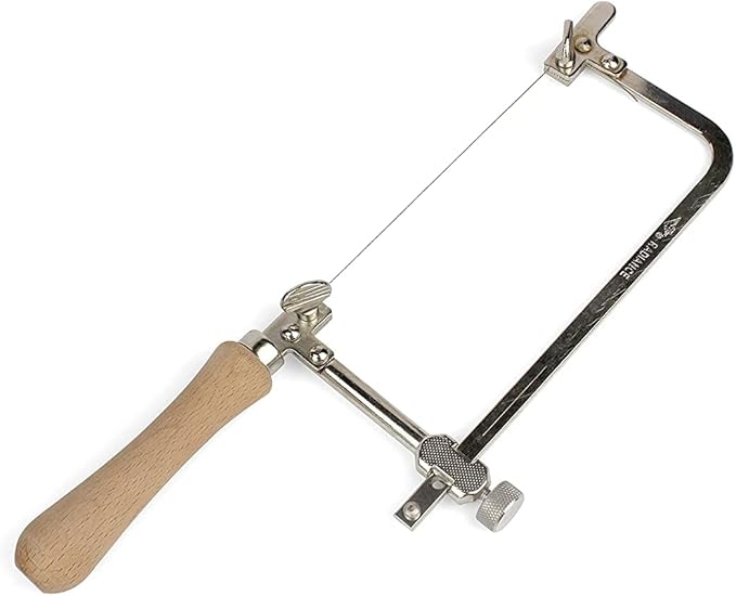 Coping Saw Steel Frame with 0.5mm Diamond Wire Hand Saw for Jade Marble Granite Metal Glass Ceramic (With 3 meters diamond wire saw)