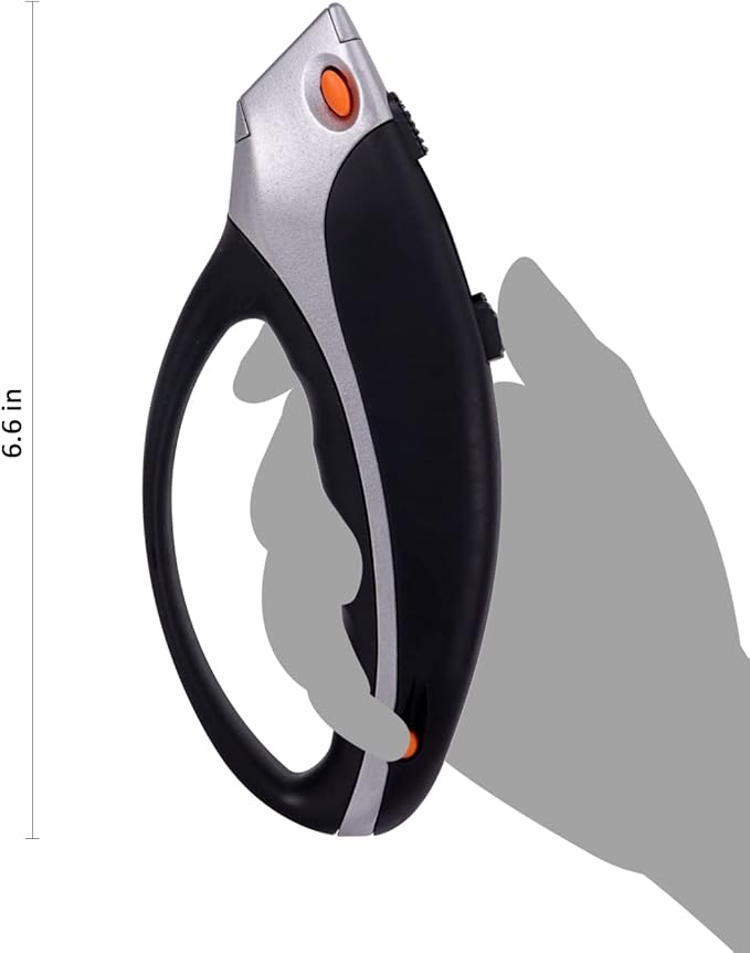 KingTool Box Cutter Utility Knife - Box Cutter Retractable Box Opener With Total 5 pcs SK5 Blades, Aluminum Shell With Rubber Grip, Razor Blades Utility Knife For Package