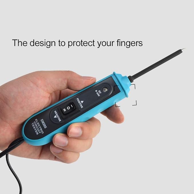 allsun Professional Automotive Circuit Tester,Short Circuit Finder with Buzzer Alarm & LED Light, 6-24V Power Detector Probe with Overload Protection, 5m Cable for Car DIY Repair