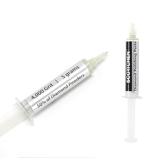 SCOTTCHEN Diamond Polishing Paste,4,000 Grit 2-4 Microns Lapping Compound with 50% Concentration of Diamond Powders for Jewelry, Metal, Ring, Glass, Coin,etc.-5 Gram
