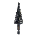 ZELCAN 12 Sizes Step Drill Bit, Four Spiral Flute Step Bit for Metal, Titanium-Coated HSS 3/16" to 7/8" Step Drill Bit with 1/4" Hex Shank for Stainless Steel Aluminum Copper Wood Plastic