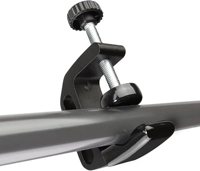 Universal C-Clamp Aluminum Support Clamp Desktop Mount Holder Stand with 1/4" and 3/8" Thread Black(1 Pc)