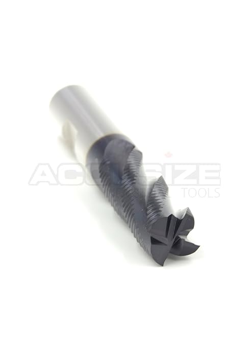 Accusize Industrial Tools 5/8'' Fine Tooth M42 8% Cobalt Tialn Roughing End Mill, 5/8'' Shk Dia, 1-5/8'' Flute Length, 3-3/4'' Oal, 4 Flute, 1104-0058