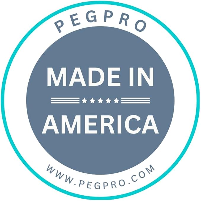 PegPro® J Hooks Kit for Modern Plastic or Metal Pegboard – Durable Plastic Pegboard Hooks - For Garage, Kitchen, Craft Room, and more (J Hook - 24 Pack, White)